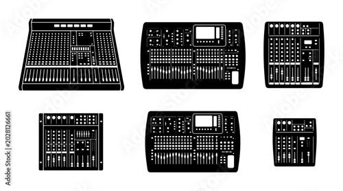 Bild auf Leinwand Audio Mixer Consoles Collection