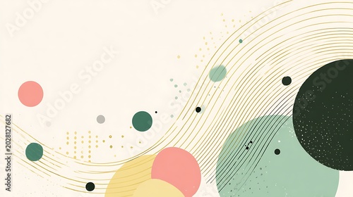Clean minimal geometric dots and lines abstract vector design
