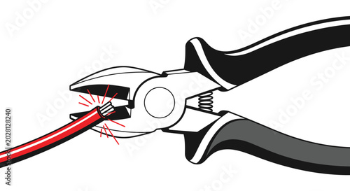 Bild auf Leinwand Side Cutting Pliers Vector Illustration