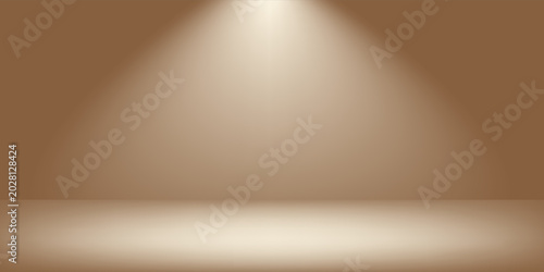Empty beige studio room background with spotlight