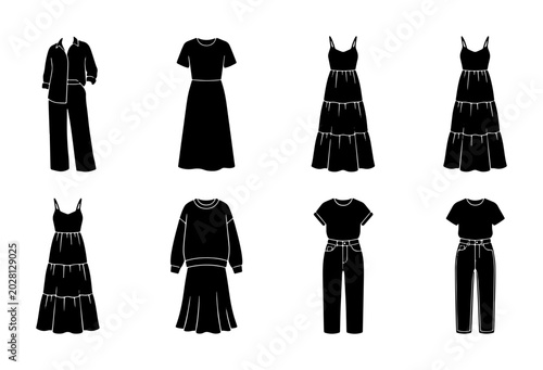 Tableau sur toile Fashion Outfit Silhouettes Collection