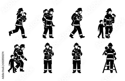 Foto Firefighter Rescues Child: Diverse Actions