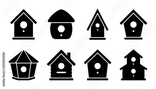 Bild auf Leinwand Diverse Birdhouse Silhouettes Collection