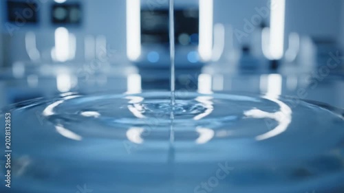 Abstract Water Droplets Forming Waves in Laboratory Setting 4K Slow Motion Video