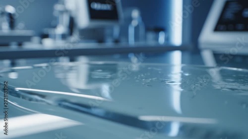 Abstract Water Drops Flowing And Merging On Glass Surface In Ultra Slow Motion 4K