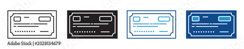 Bilde på lerret Bank Check Icon Set Vector Flat and outline Design Finance Payment Collection