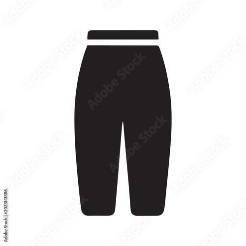 Black athletic shorts isolated on white background