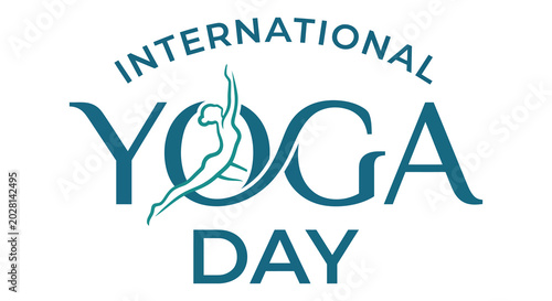 international yoga day logo with silhouette of woman in pose
