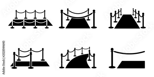 Tableau sur toile Red Carpet Event Icons, VIP Entrance Stanchions, Celebrity Access Barriers, Luxu