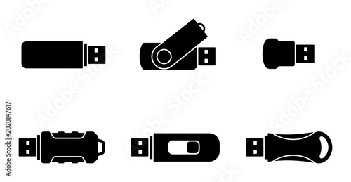 Bild auf Leinwand USB Drive Icons Collection