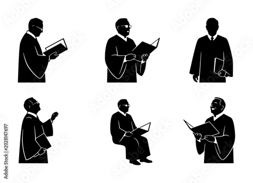 Bild auf Leinwand Clergy Reading Sacred Texts