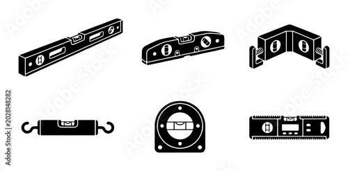 Cuadro en lienzo Various spirit levels and measuring tools collection