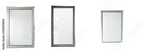 Photos Modern aluminum framed windows with clean lines and clear glass panels, energy e