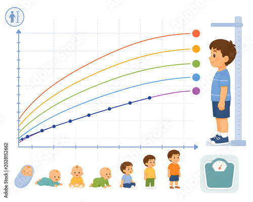 Pediatric growth chart percentile illustration