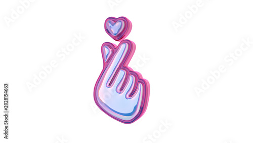3d render of chrome shape y2k k-pop heart inspired music	