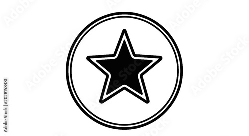 Obraz na plátně Black star symbol inside circle icon.