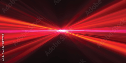 Konstfotografi Abstract red light streaks tunnel background with light effect motion blur speed