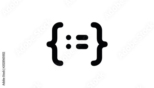 Minimalist Code Brackets and Equal Sign Glyph Icon
