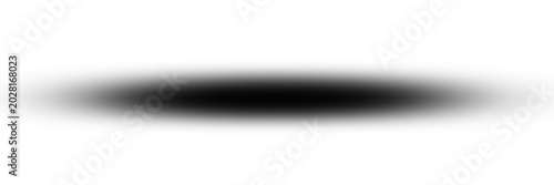 Soft black oval shadow isolated on transparent background