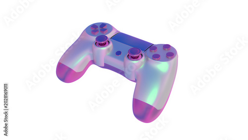 3d render of Joystick chrome shape y2k k-pop inspired music	