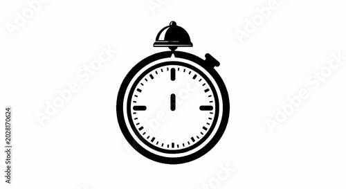 Canvastavla Black and white stopwatch timer clock.
