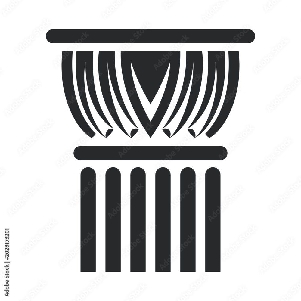 Fototapeta premium A column icon whose design incorporates traditional elements representing classical architecture. Suitable for projects related to construction and history.