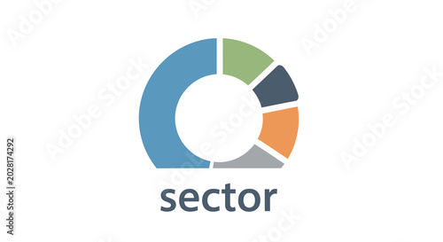 Tableau sur toile circular sector diagram with colorful segments on white background