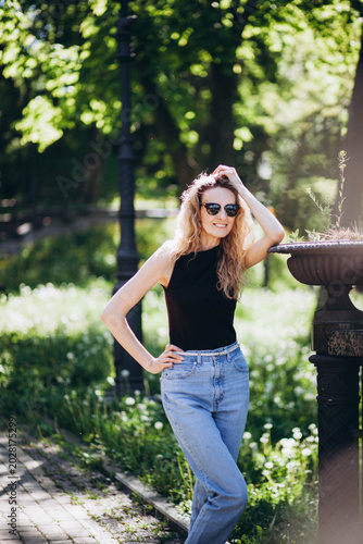 A young woman in the park.