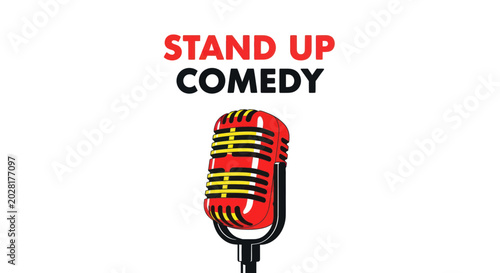 Valokuva Stand Up Comedy Microphone with Text