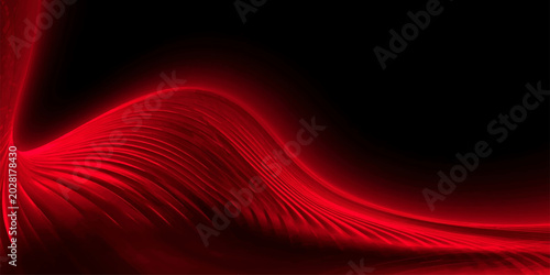 Obraz na plátně red abstract wave background with flowing light energy lines and dynamic curved