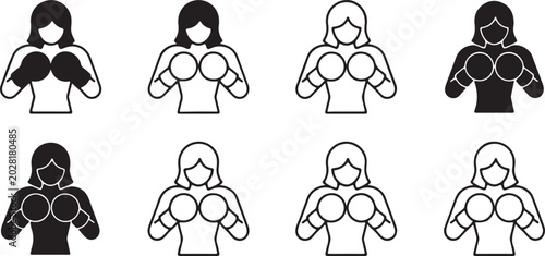 Tableau sur toile Set of hand drawn cooking icons, perfect for giving cooking instructions and explain cooking recipes