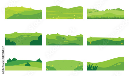 Schilderij op canvas Green grass landscape dividers
