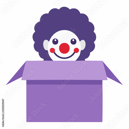 Jack-in-the-box clown illustration