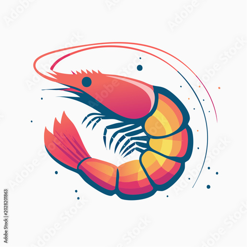 Stylized Shrimp Illustration