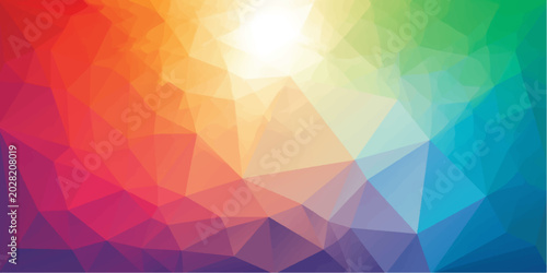 Konstfotografi Abstract Colorful Geometric Triangle Pattern Background Design with Mosaic Vecto