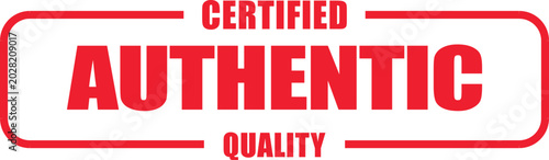 Tableau sur toile Certified authentic quality rubber stamp on document with red ink