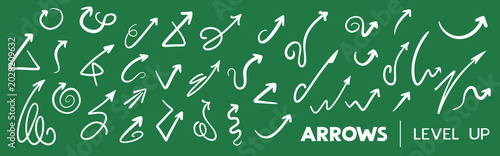 Photos A high quality vector collection of creative hand drawn arrows in marker style,