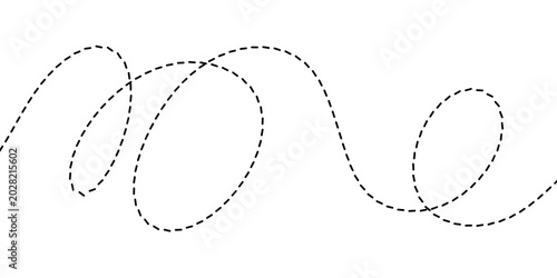 Tableau sur toile Abstract dotted line flowing in a graceful, organic curve, representing movement