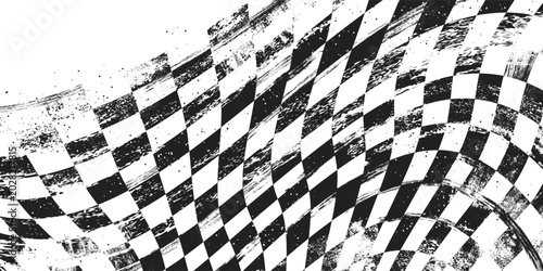 Photos Distressed checkered flag background
