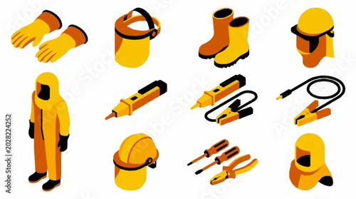 Bild auf Leinwand Collection of personal protective equipment.