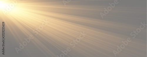 Top left corner window light rays on transparent background