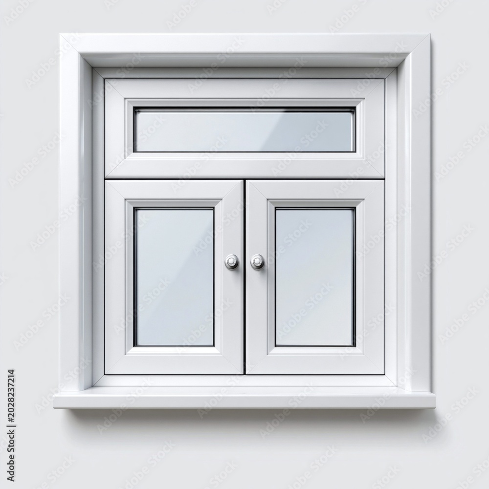 Obraz premium Simple modern window on a neutral colored wall
