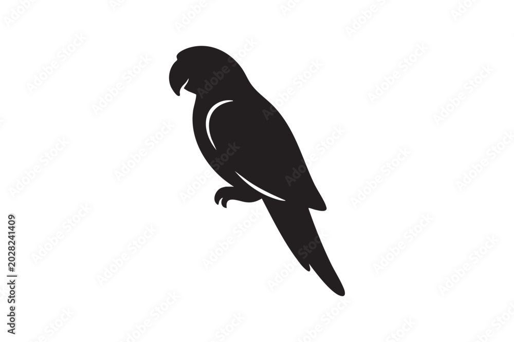 Fototapeta premium Parrot Silhouette Vector Icon