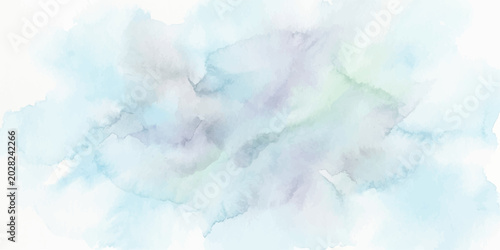 Quadro em tela Soft watercolor washes in shades of sky blue, gentle lavender, and muted seafoam green create a calming, ethereal background, evoking a sense of tranquility and peacefulness