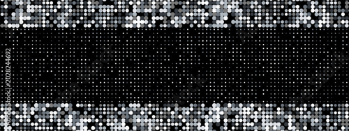 Schilderij op canvas Hexagon sequin silver and disco ball bg with pattern glitter seamless