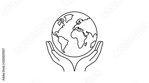 Earth in hands symbolizing global care and protection