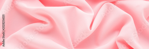 Cuadro en lienzo Pastel light pink soft wrinkled gabardine elastane fabric background