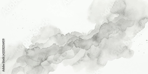 Photos Abstract watercolor in shades of grey and white creates a fluid, organic form resembling smoke or clouds, conveying a sense of movement and lightness