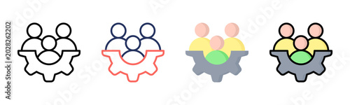 Workforce icon set multiple style collection