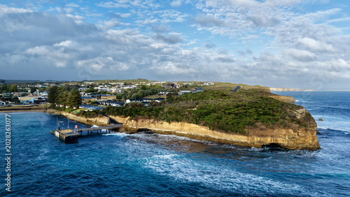 Bild auf Leinwand Port Campbell, Great Ocean Road, Victoria, Australia – 4K Aerial Drone View of C